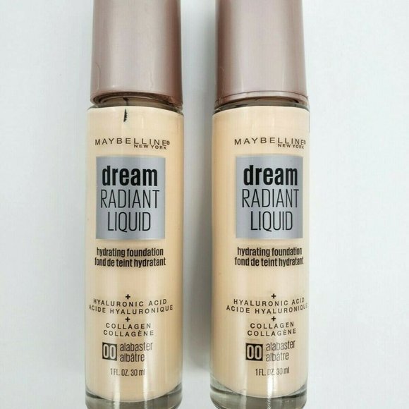 2X Maybelline Dream Radiant Liquid Foundation in 00 Alabaster - Picture 1 of 6